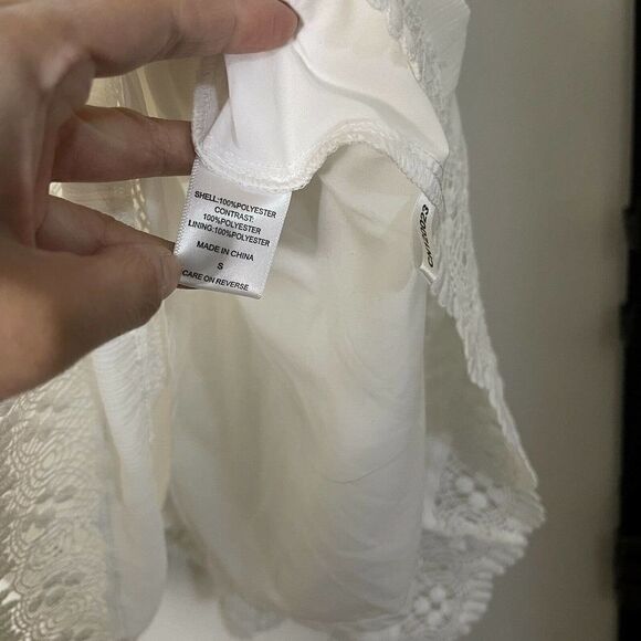 New York and company white lace boho tiered with slip dress size small - Picture 3 of 9